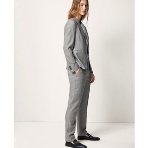 Massimo Dutti Houndstooth Wool Suit Trousers (NEW)
